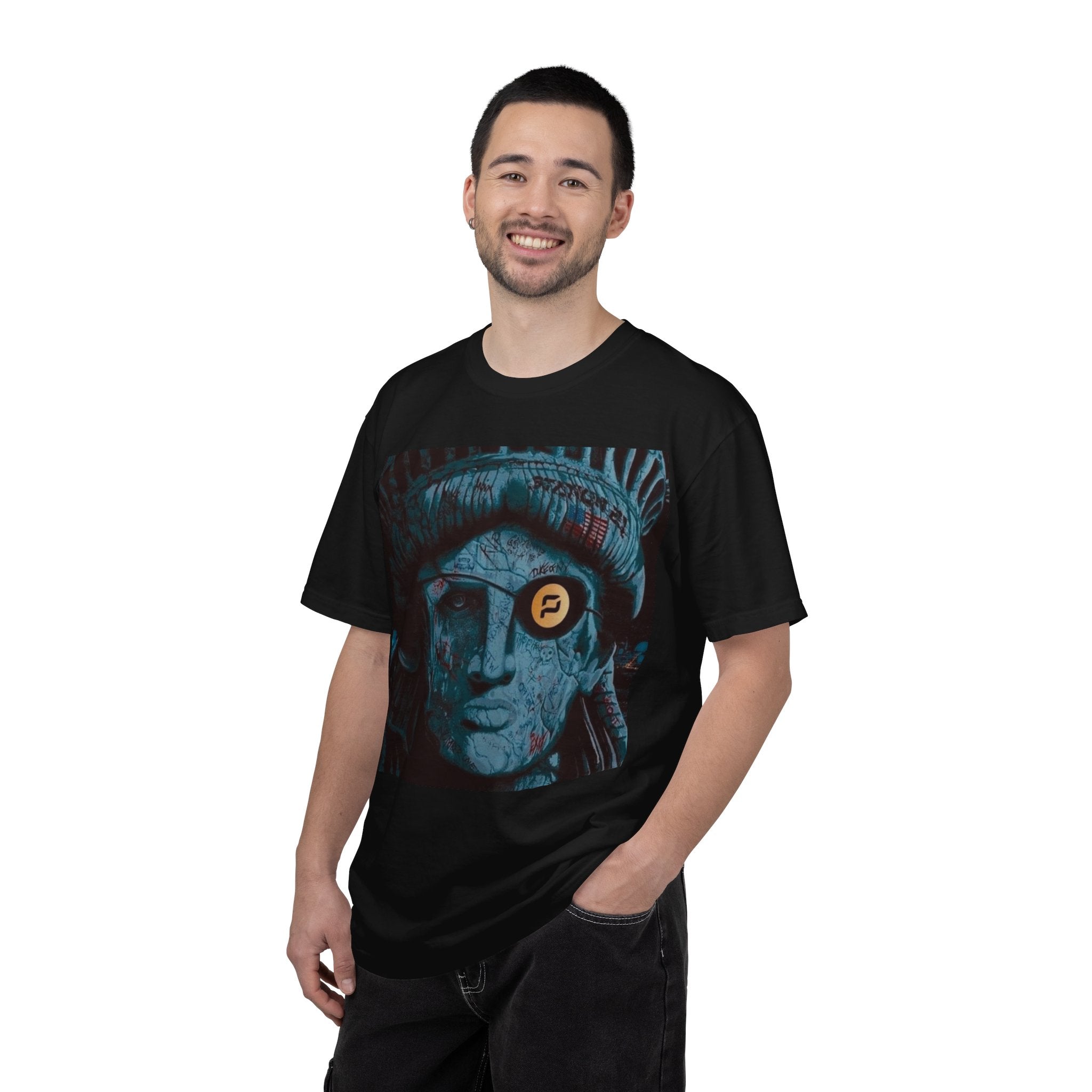 Statue of Liberty Pirate Graphic T-Shirt — 'Pirate' Logo Tee