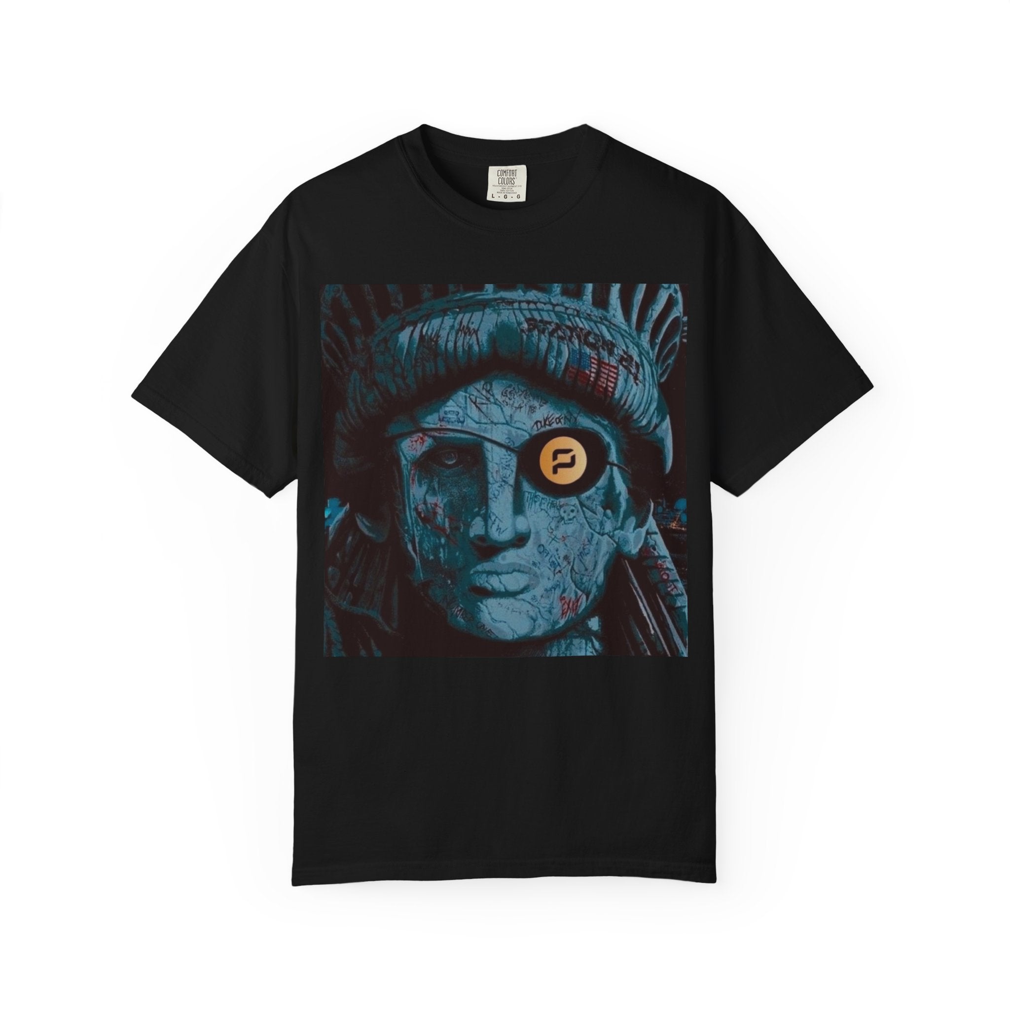 Statue of Liberty Pirate Graphic T-Shirt — 'Pirate' Logo Tee